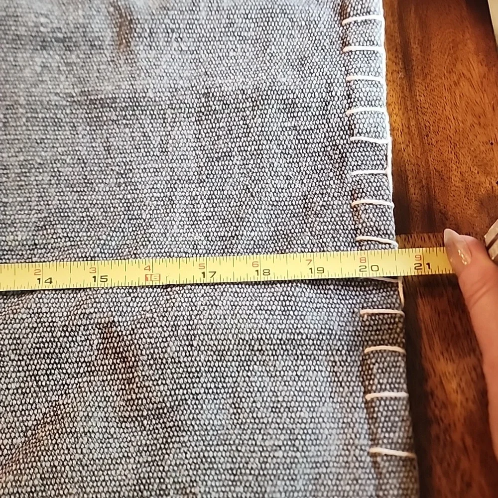 Set Of Two 100% Cotton Gray Pillow Covers With White Contrast Stitching EUC